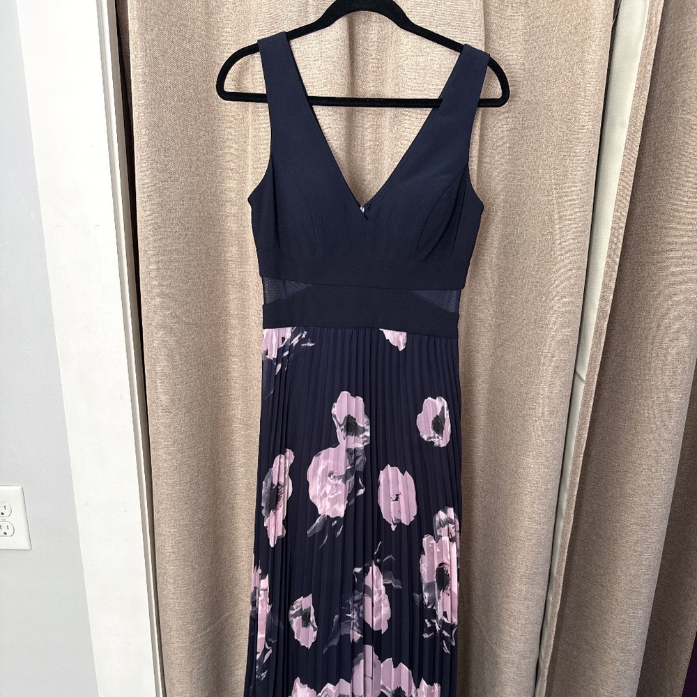 Pleated Floral Maxi Dress